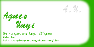 agnes unyi business card